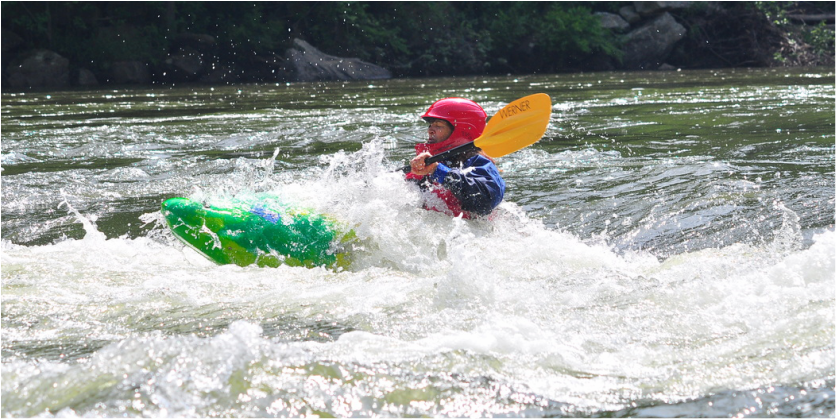 kayaking on the Youghiogheny River in Ohiopyle, Pennsylvania