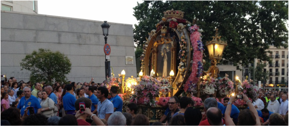 la Fiesta de la Virgen de la Poloma in la Latina Barrio in Madrid, Spain