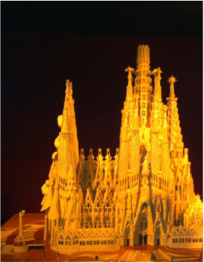 a replica of la Sagrada Familia in Barcelona, Spain, at the Catalunya Museo Historica 