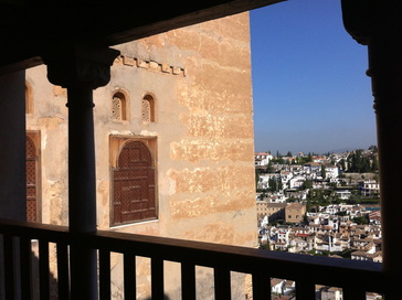 a view from the Alhambra over Granada, Spain