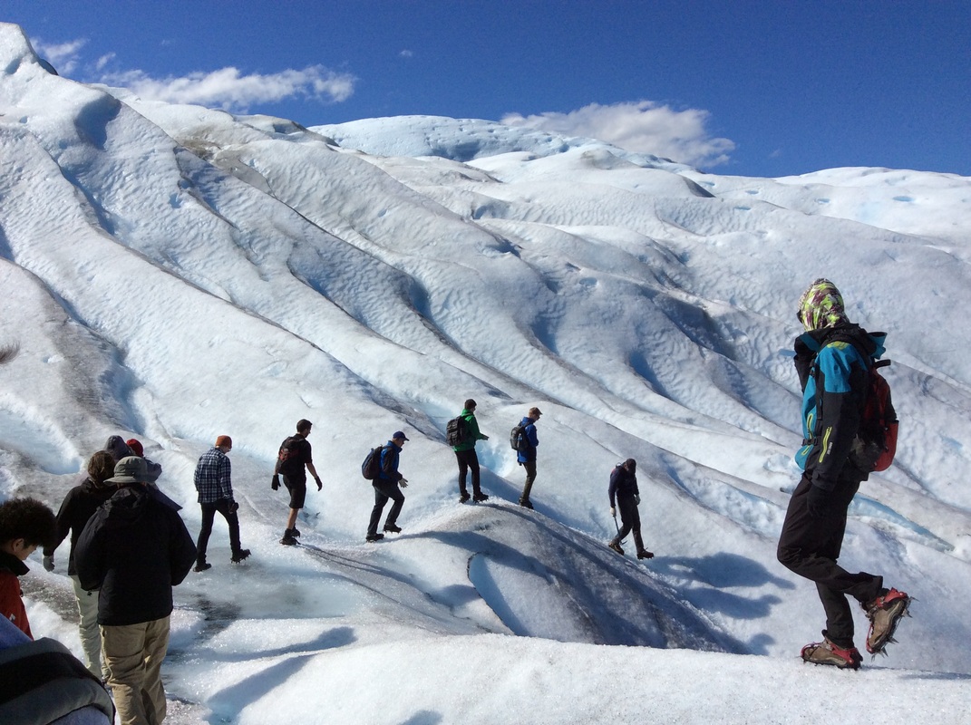 mini-trekking tour  with Hielo & Aventura of Glaciar Perito Moreno with Hielo & Aventura, parque nacional los glaciares, El Calafate, Patagonia, province of Santa Cruz, Argentina.